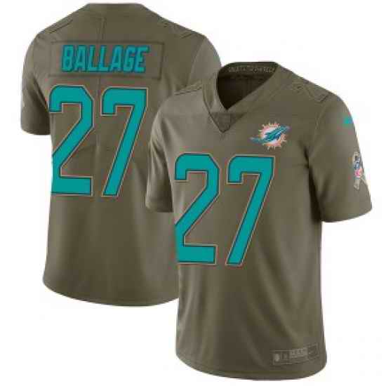 Kalen Ballage Miami Dolphins men Limited Salute to Service Nike Jersey Green